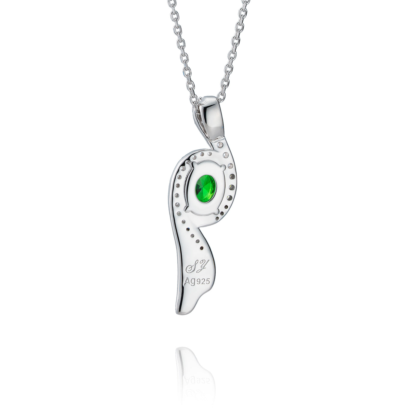 Flying Sleeves Necklace Green Back View - Shen Yun Collections