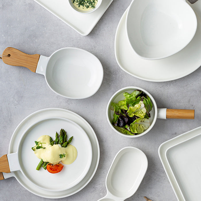Salad bowl "Terrestrial" with bamboo handle 33cm