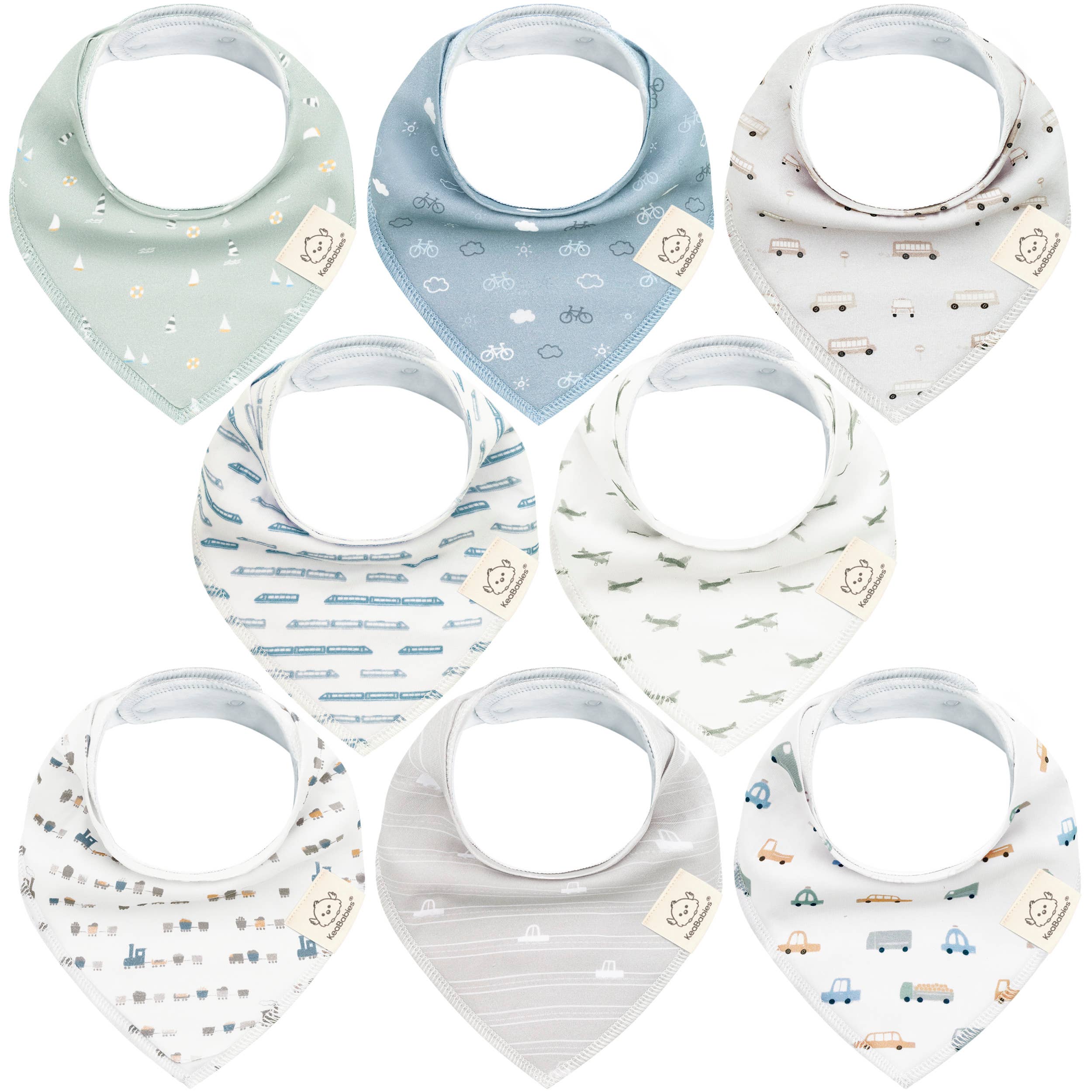 8-pack Baby Bandana Bibs for Boys and Girls - Vessels