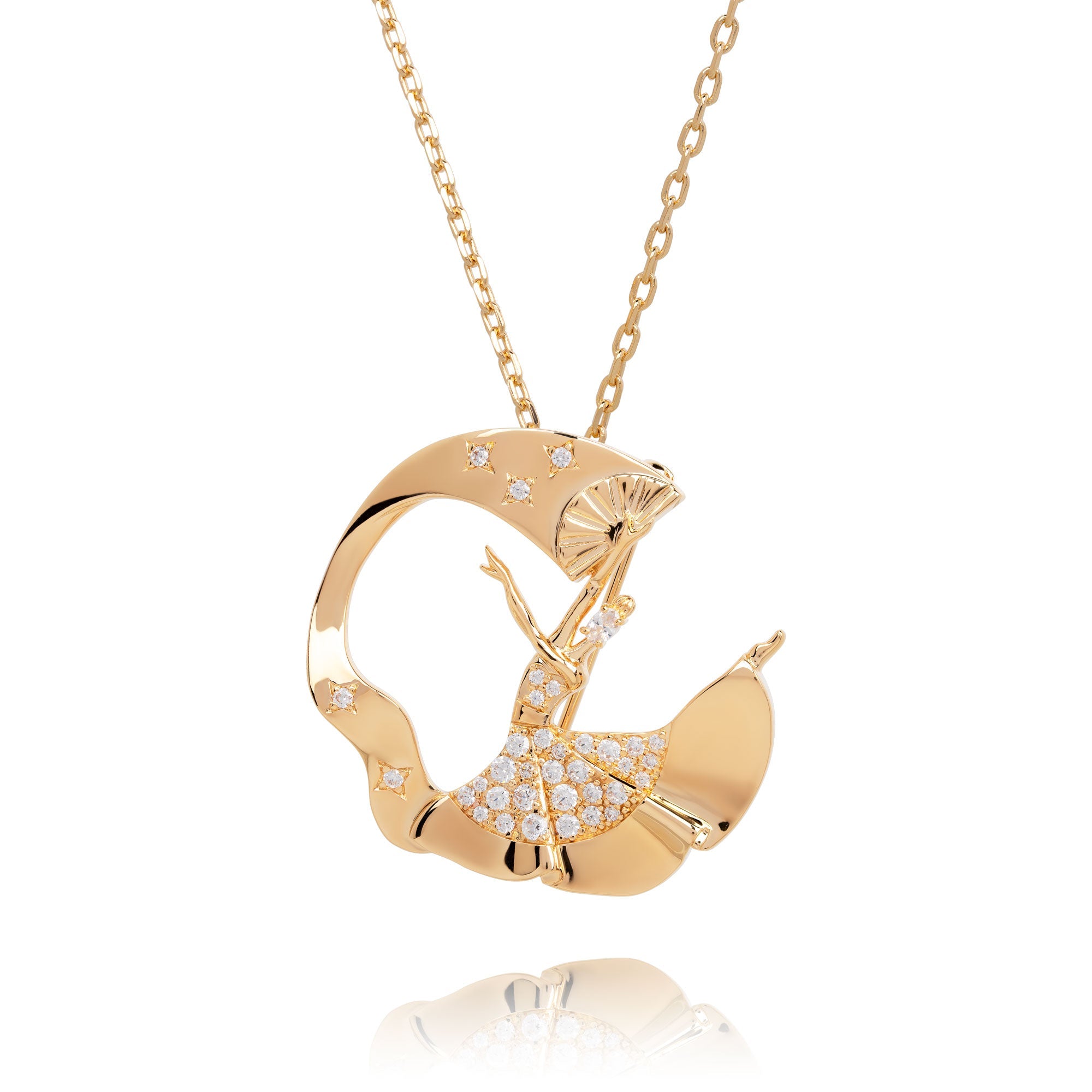 Diamond Cut Chain for Brooch Gold with Pendant - Shen Yun Collections
