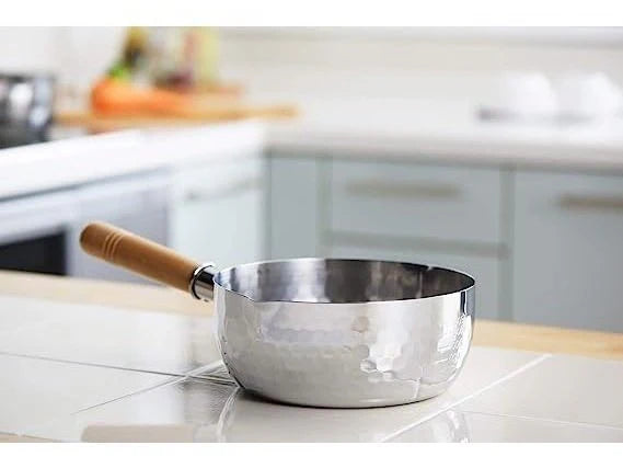 Yukihira Stainless  Snow Flat Pot,18cm