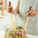 Bamboo slotted serving spoon "Terrestrial" with silicone handle 30.5cm