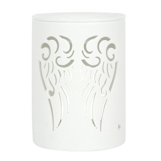 White Angel Wings Oil Burner and Wax Warmer