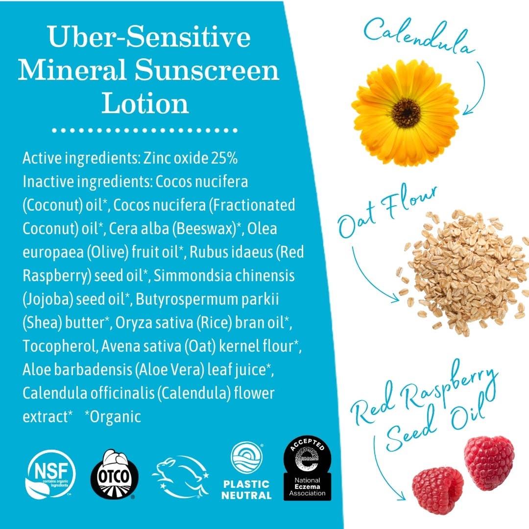 Earth Mama Organics Uber-Sensitive Mineral Sunscreen Lotion - SPF 40