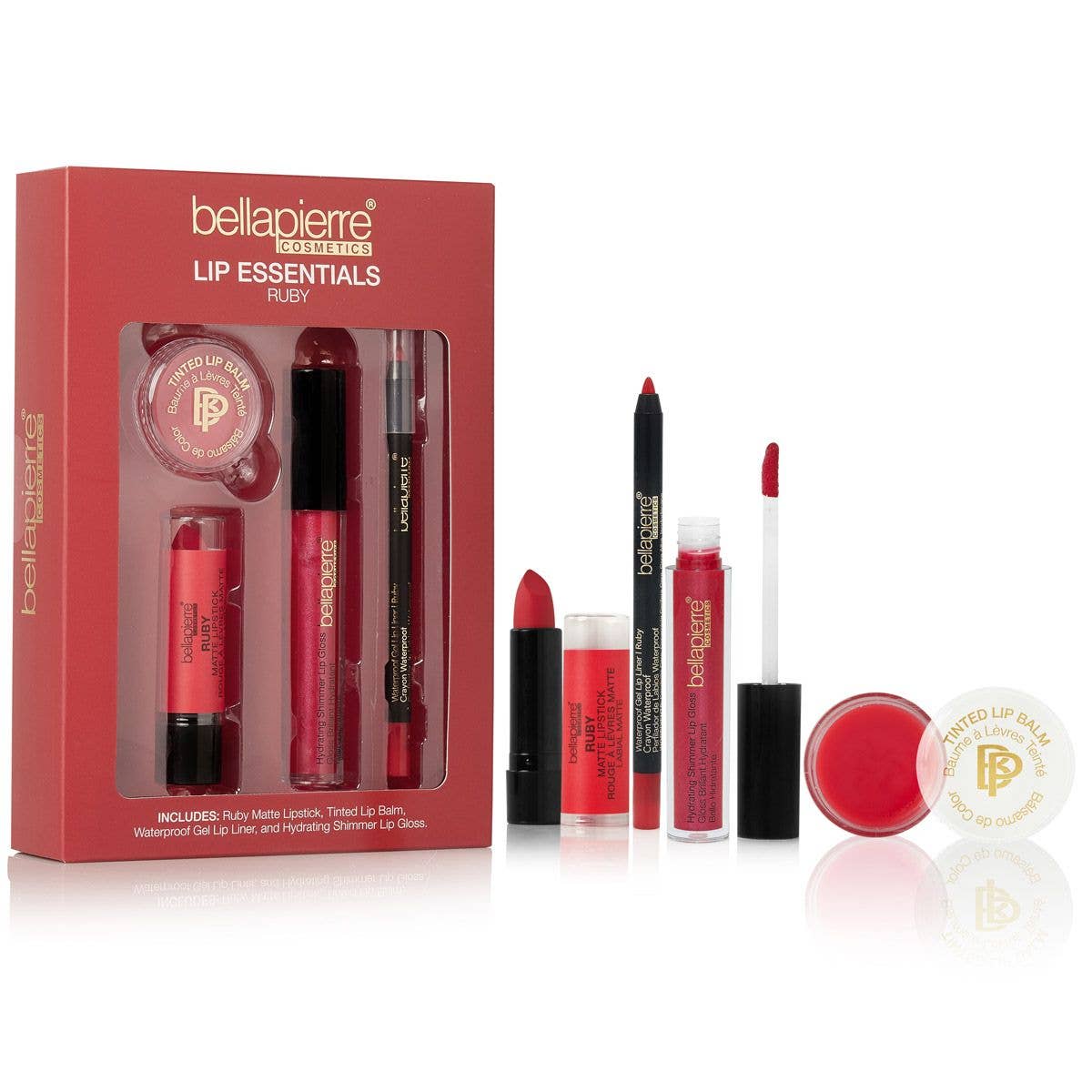 BELLAPIERRE Lip Essentials 4 Piece Kit Holiday Gift Set