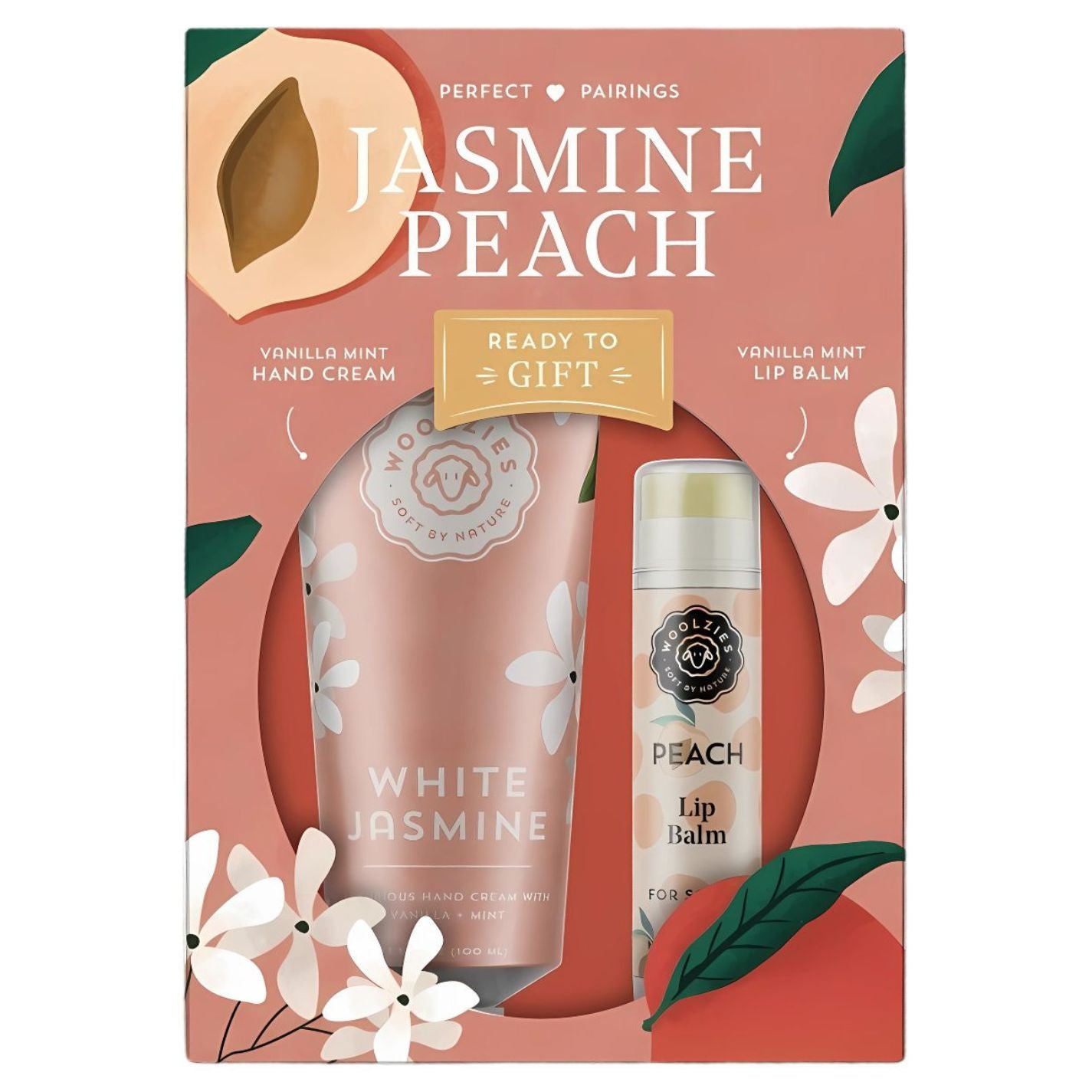 Jasmine Peach Hand Cream & Lip Balm Duo