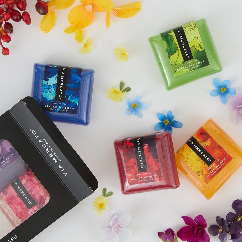 Via Mercato Bella Soap Gift Set – 6-Piece Glycerin Soap Collection (100g)