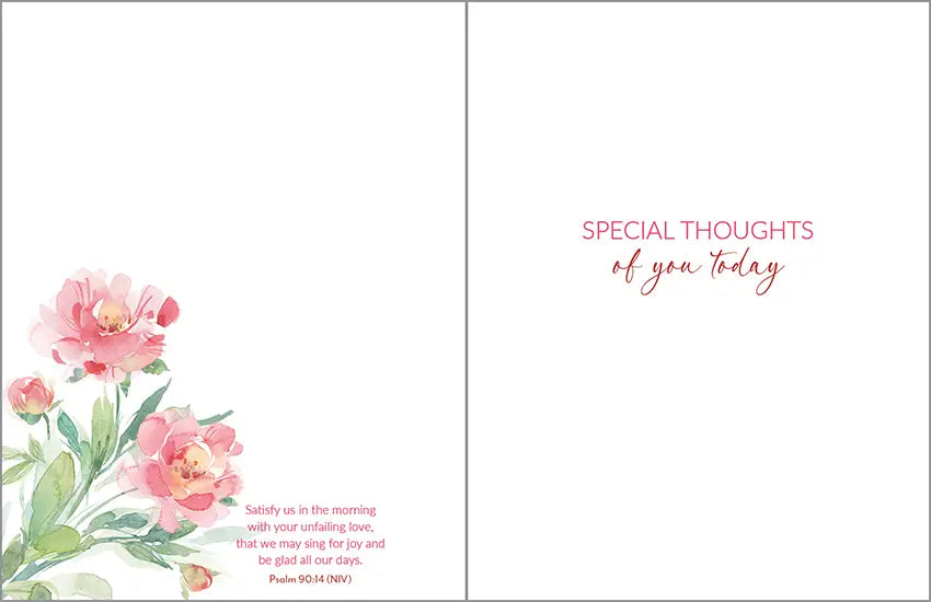 Birthday card - Peony & Chickadee
