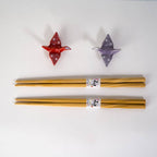 Asanoha Design Origami Crane 2 Pair Chopsticks and Chopsticks Rests Gift Set (1/48)