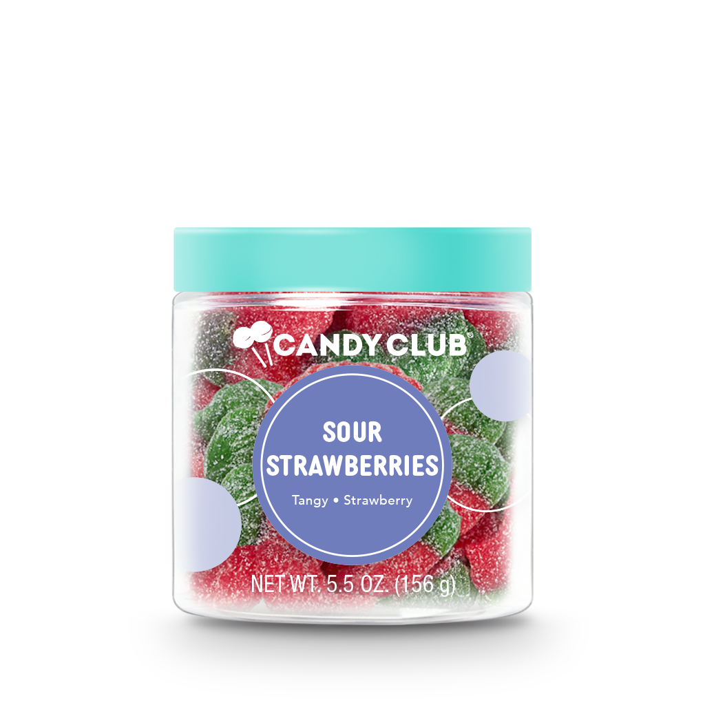Candy Club Sour Strawberries – Sweet and Tangy Gummy Candy