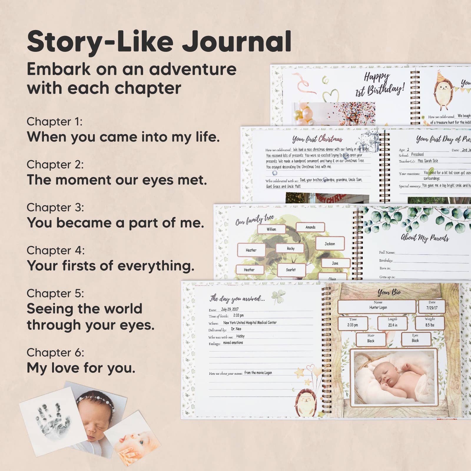 KeaBabies Baby First Years Memory Book - WonderLand