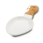 Porcelain plate "Terrestrial" with bamboo handle 32cm