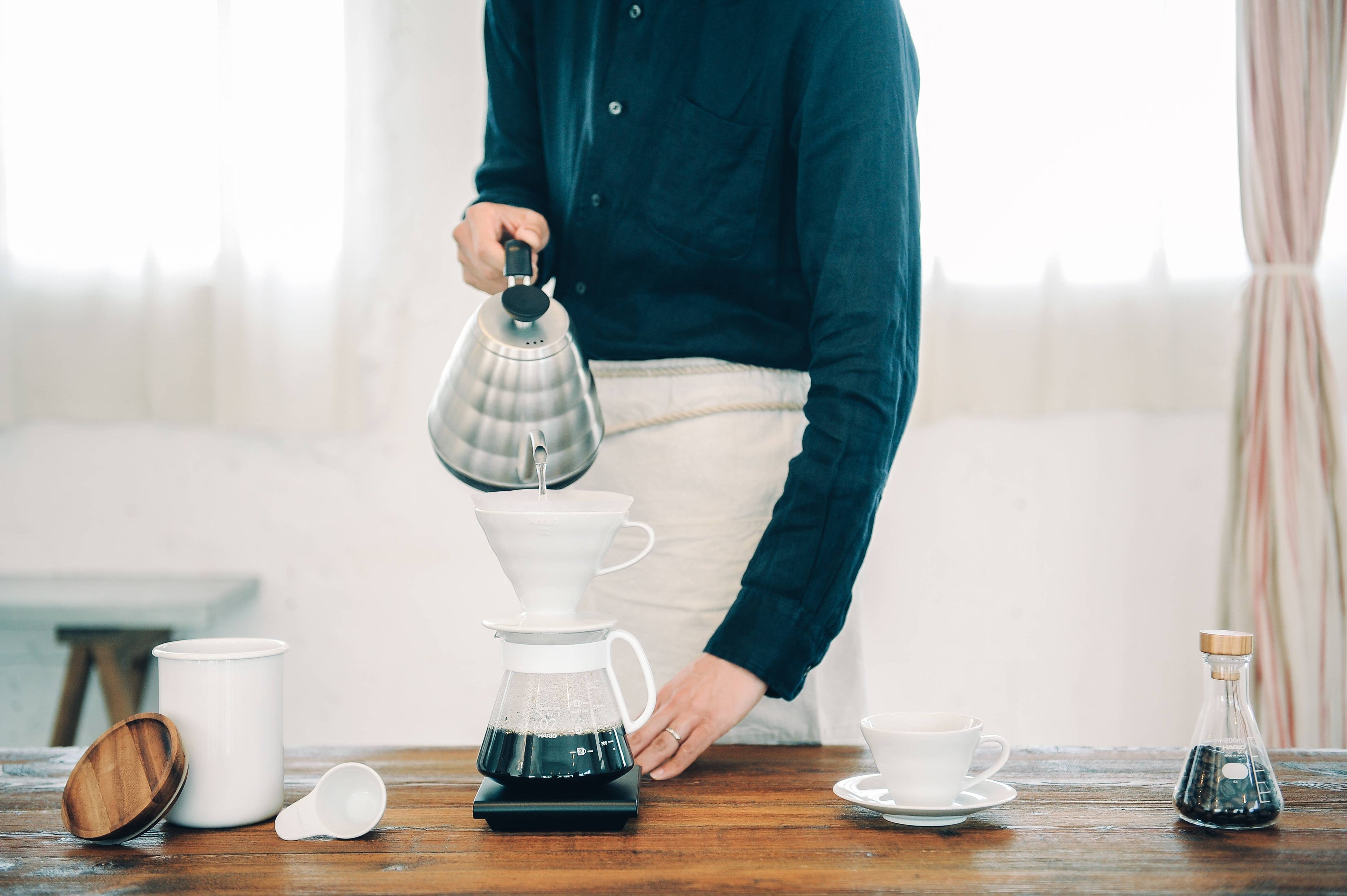 Hario V60 Ceramic Pour Over Coffee 02 Set White