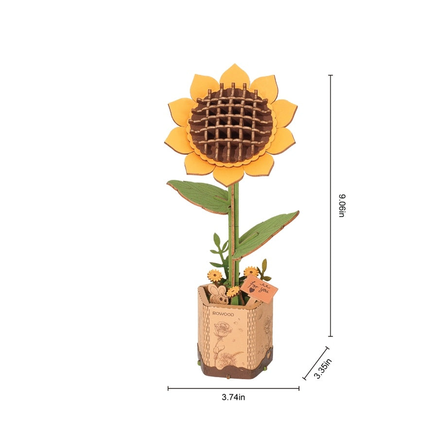 3D Wooden Flower Puzzles - Sunflower
