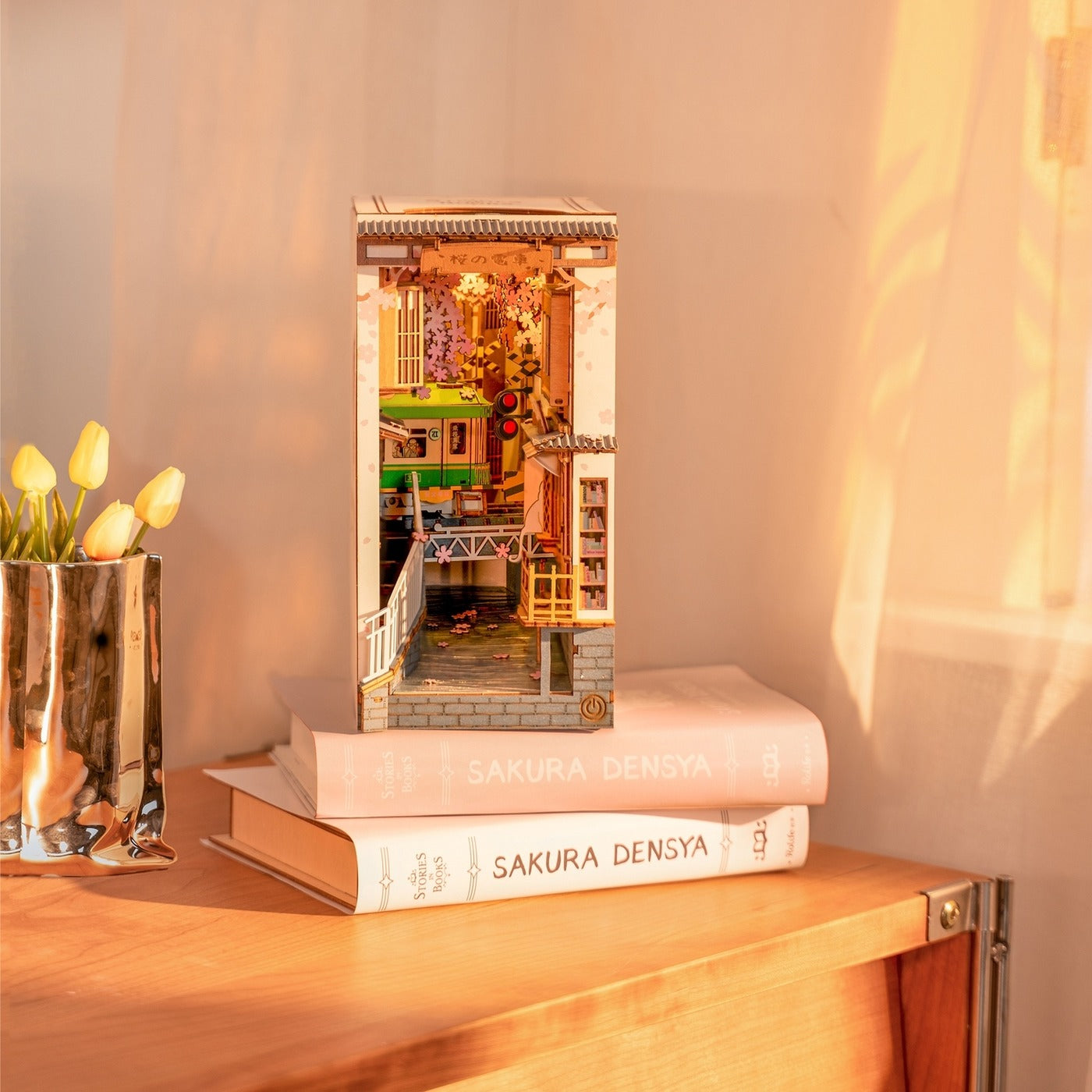 DIY Miniature House Book Nook Kit - Sakura Densya