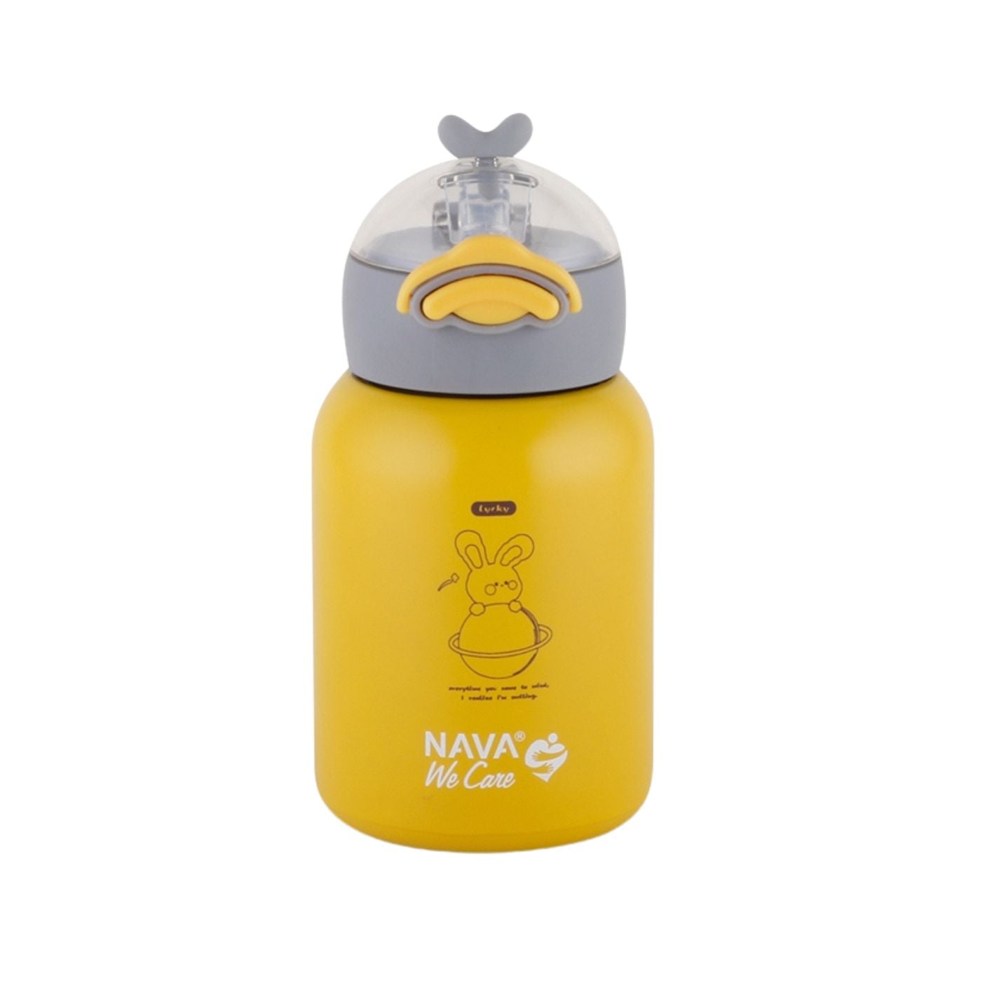 Stainless steel insulated water bottle "We Care", yellow 350ml