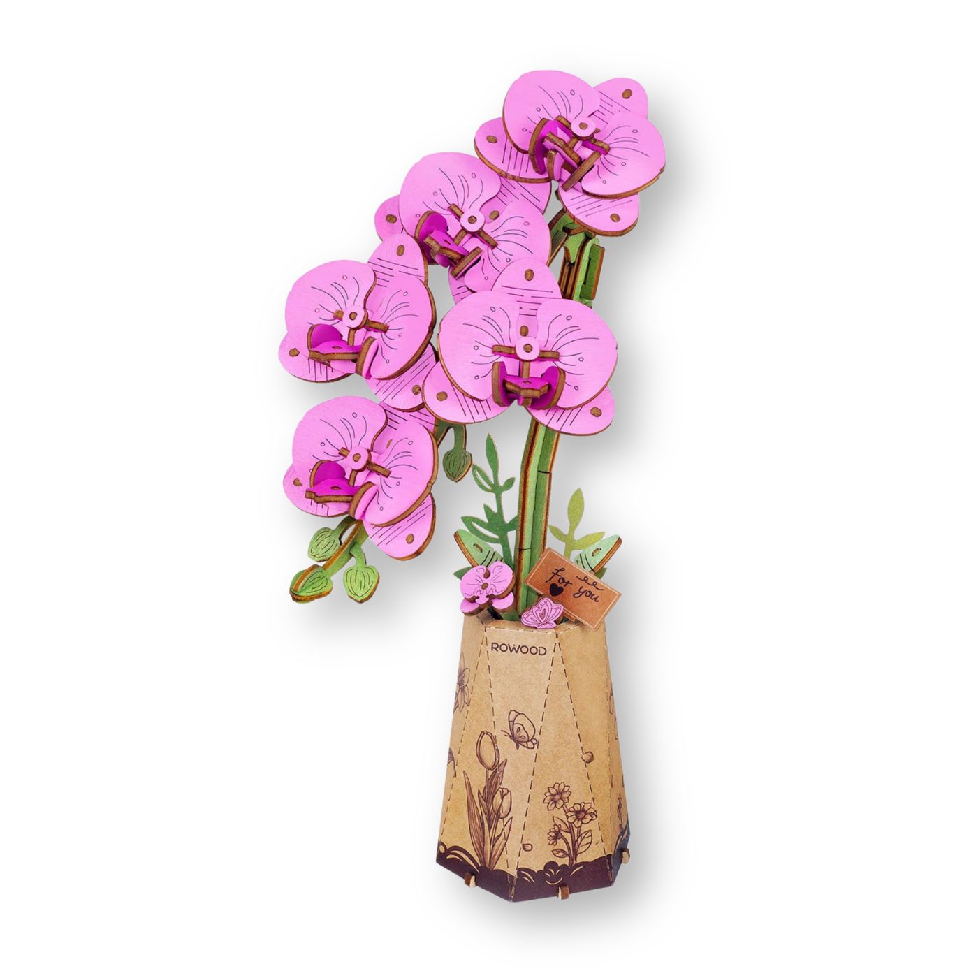 3D wooden Purple Moth Orchid puzzle