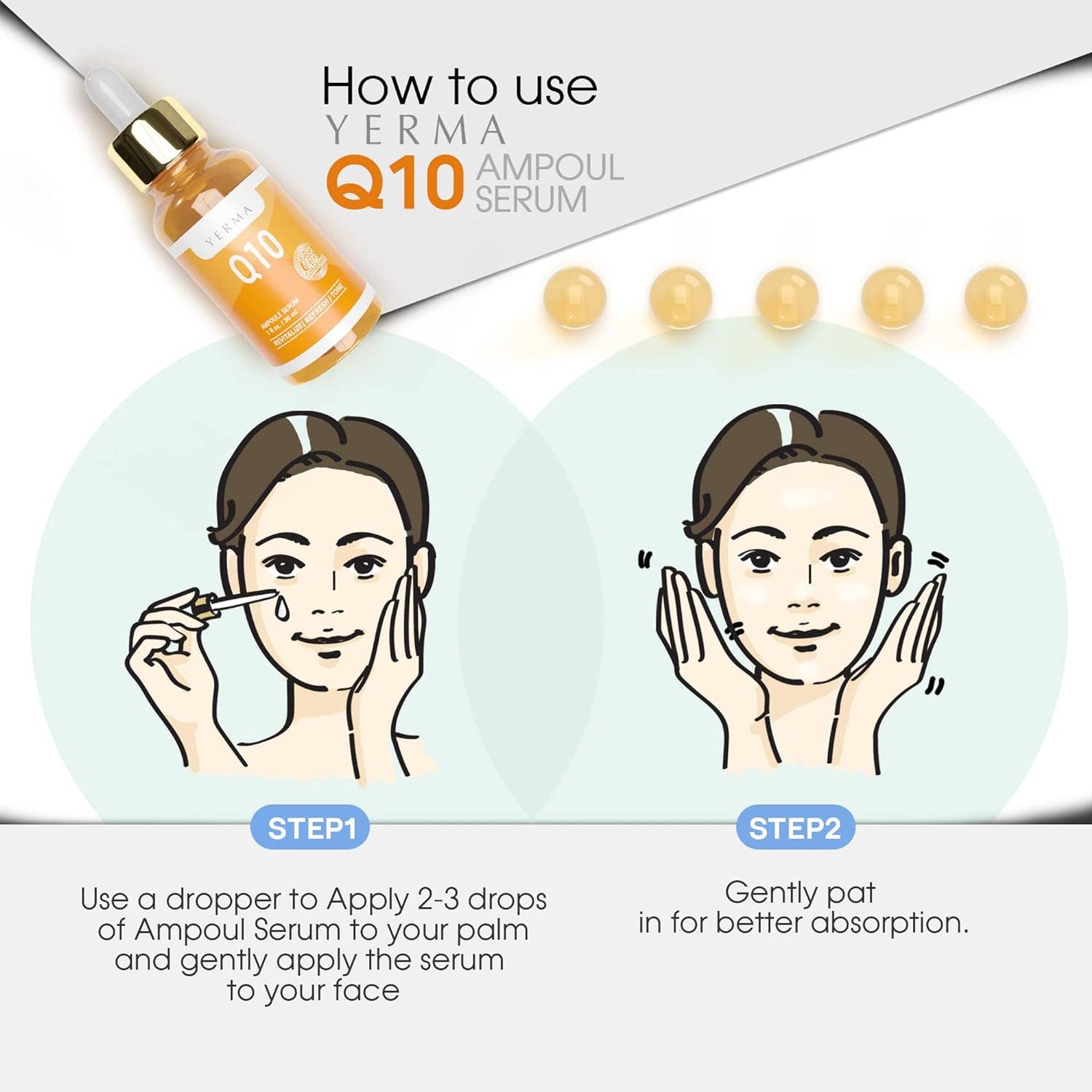 YERMA Q10 Revitalizing Ampoule – Peony-Infused Anti-Aging Serum