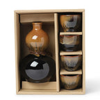 Black/Brown Ceramic Sake Set of 5
