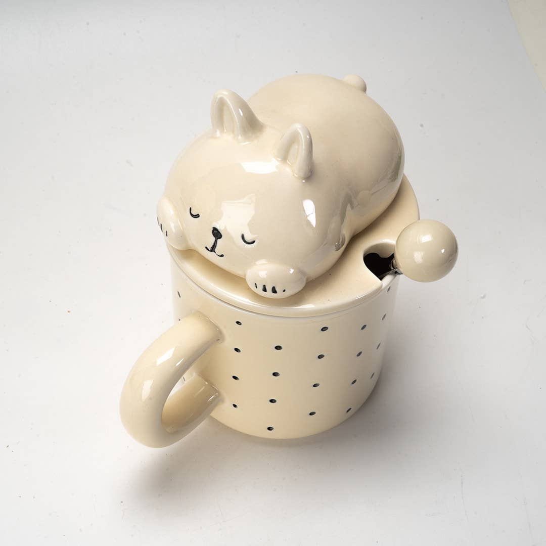 Rabbit 13oz Mug With Lid and Glass Straw (10/30)