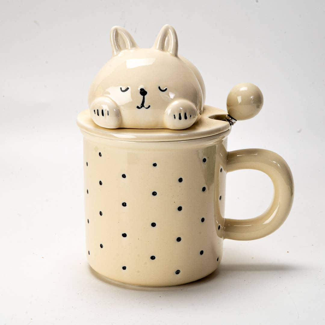 Rabbit 13oz Mug With Lid and Glass Straw (10/30)