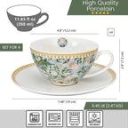Morris Garden Porcelain Teacup & Saucer Set – 8 Piece Set