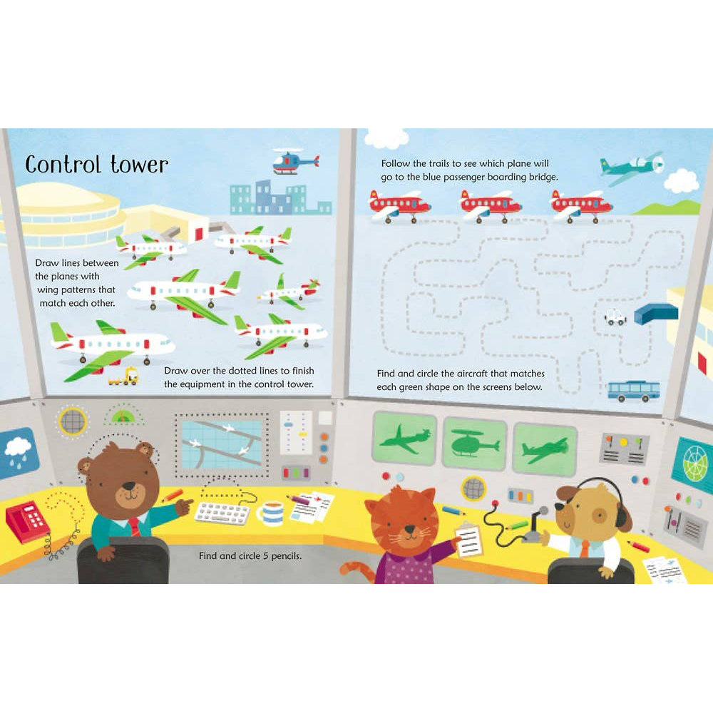 Usborne Wipe-Clean Activity Book – Drawing, Counting & Spotting Fun