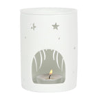 White Angel Wings Oil Burner and Wax Warmer