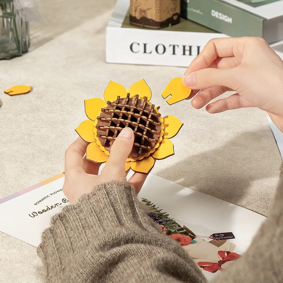 3D Wooden Flower Puzzles - Sunflower