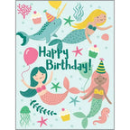 Birthday Greeting Card - Mermaids and Balloons-KidsI