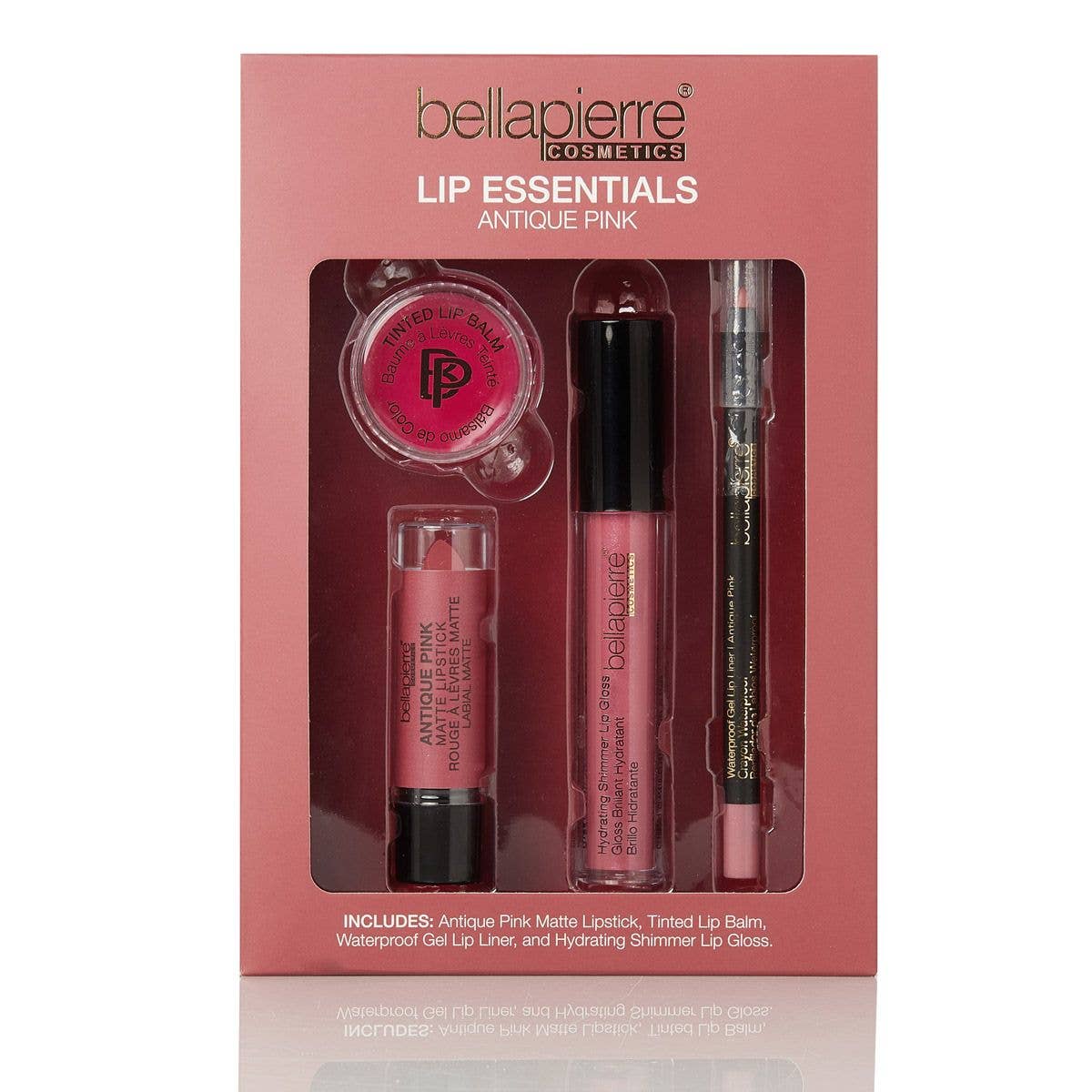 BELLAPIERRE Lip Essentials 4 Piece Kit Holiday Gift Set