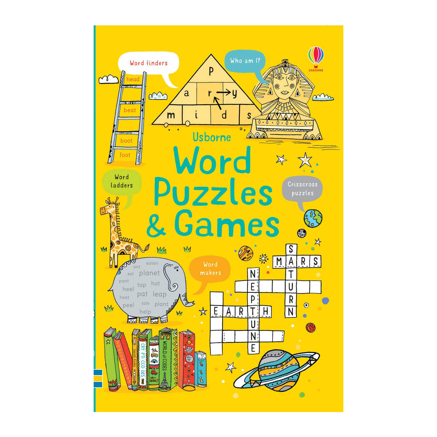 Usborne Word Puzzles & Games Book – Brain Teasers, Crosswords, and Word Riddles for Kids