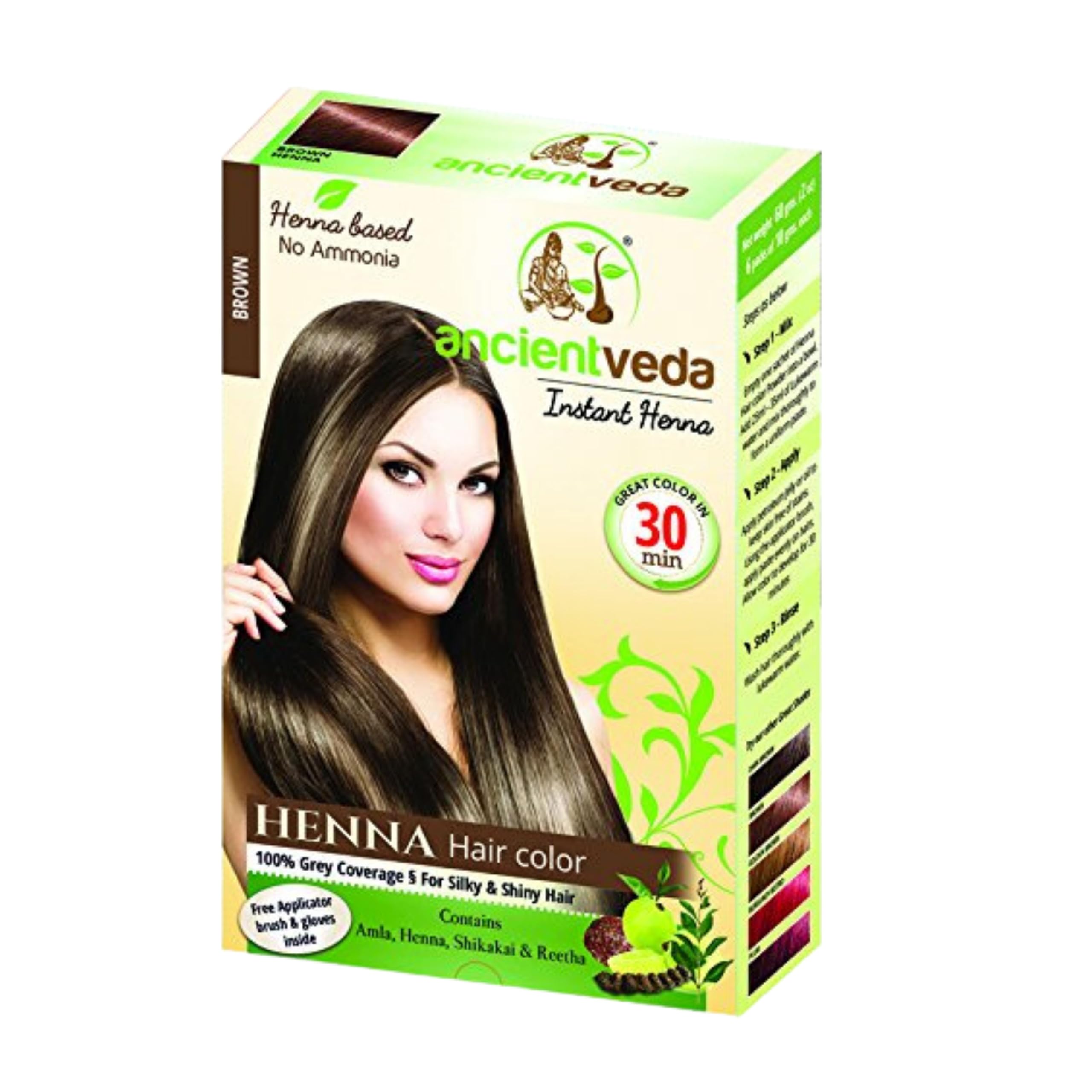 Ancient Veda Brown Henna Hair Dye (60 g)– Natural Herbal Hair Color