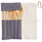 Reusable Bamboo Take-Along Utensil Roll, Pineapple