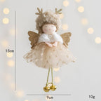 Angel With Plush Deer Antlers Christmas Tree Ornament