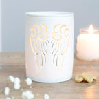 White Angel Wings Oil Burner and Wax Warmer