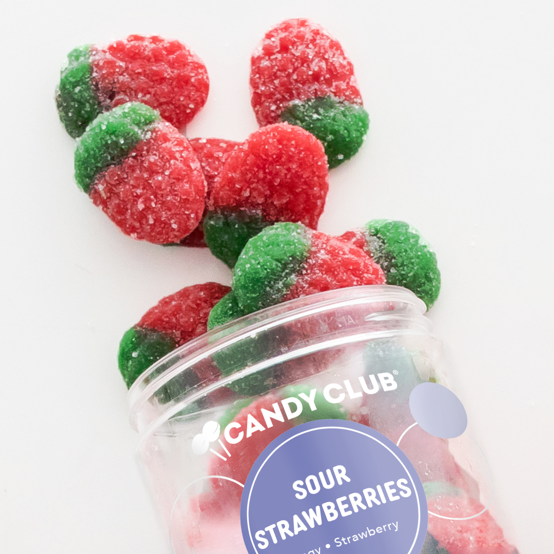 Candy Club Sour Strawberries – Sweet and Tangy Gummy Candy
