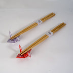 Asanoha Design Origami Crane 2 Pair Chopsticks and Chopsticks Rests Gift Set (1/48)