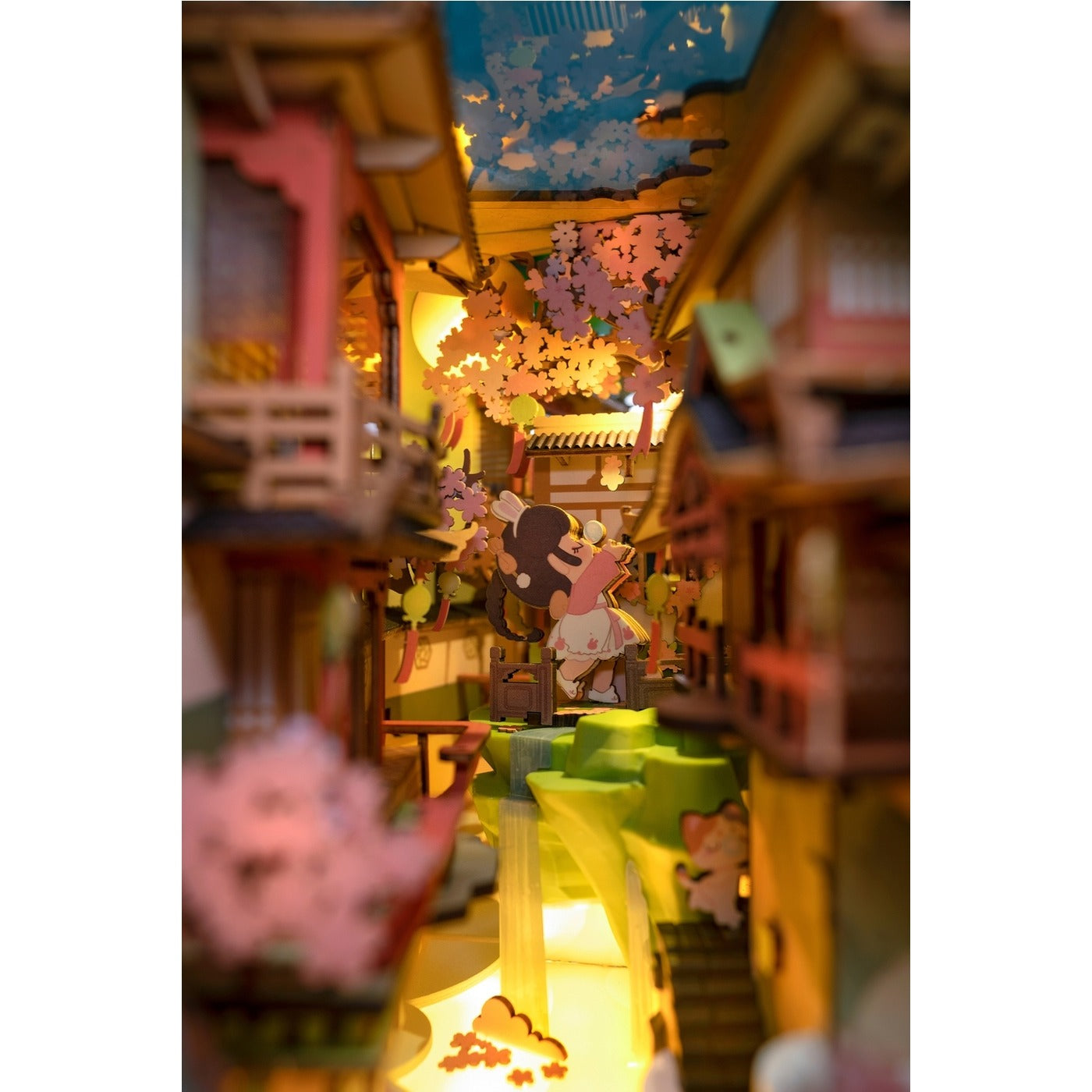 DIY Miniature House Book Nook Kit - Falling Sakura