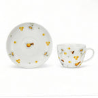 Tea with Honey Porcelain Cup & Saucer Set – Set of 2 (450 ml)
