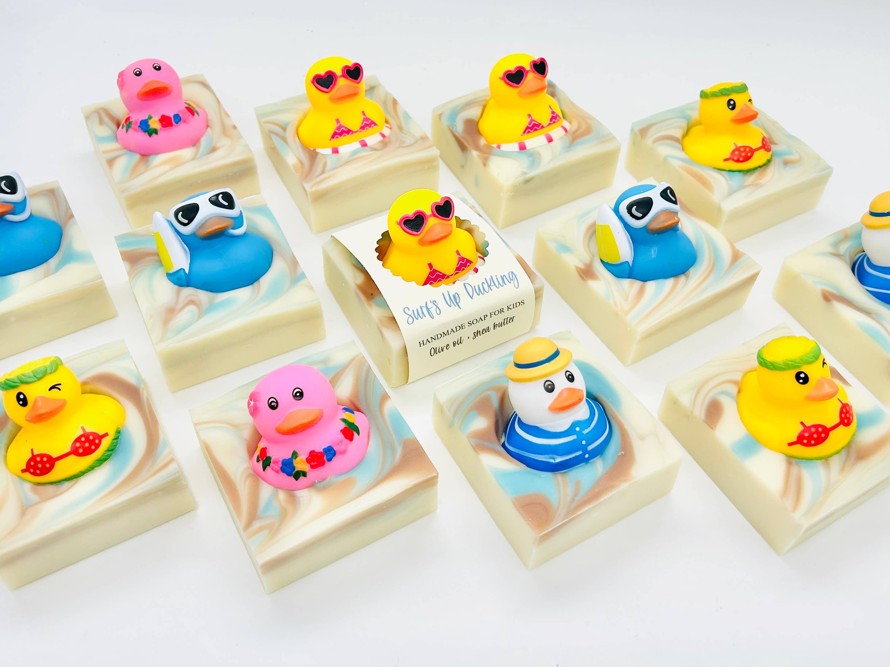 Summer Surf's Up Duckling Handmade Soap Bar for Kids VEGAN