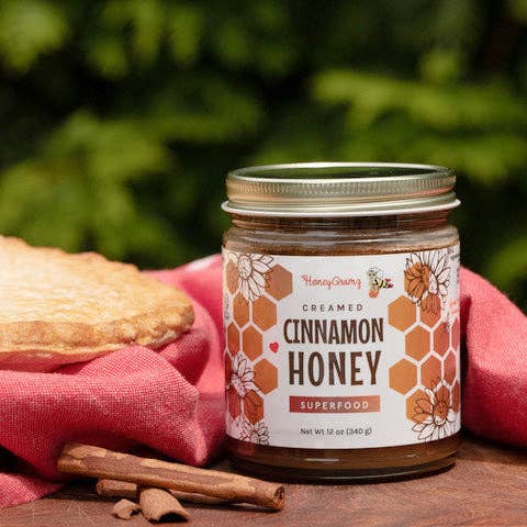 Organic Cinnamon Honey – 100% Raw NY Creamed Honey, 6 oz