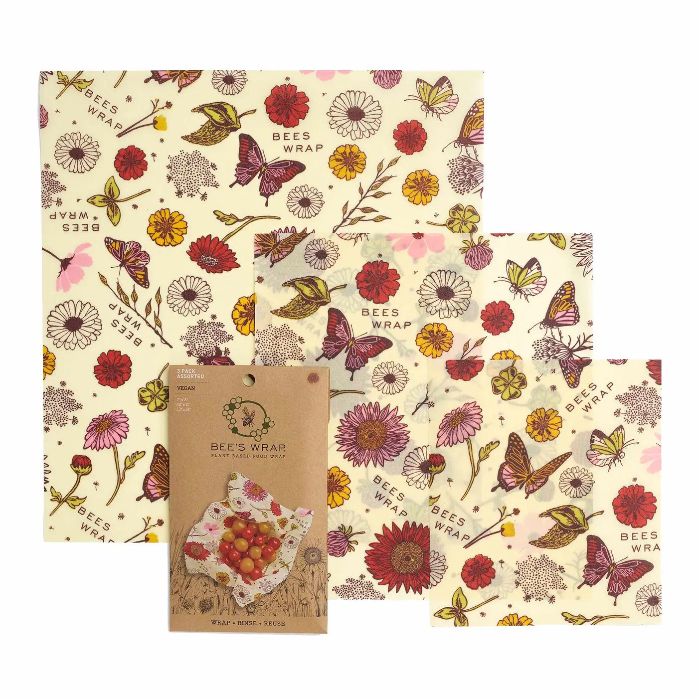 Bee's Wrap - Plant-Based Assorted 3 Pack - Meadow Magic