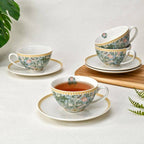 Morris Garden Porcelain Teacup & Saucer Set – 8 Piece Set
