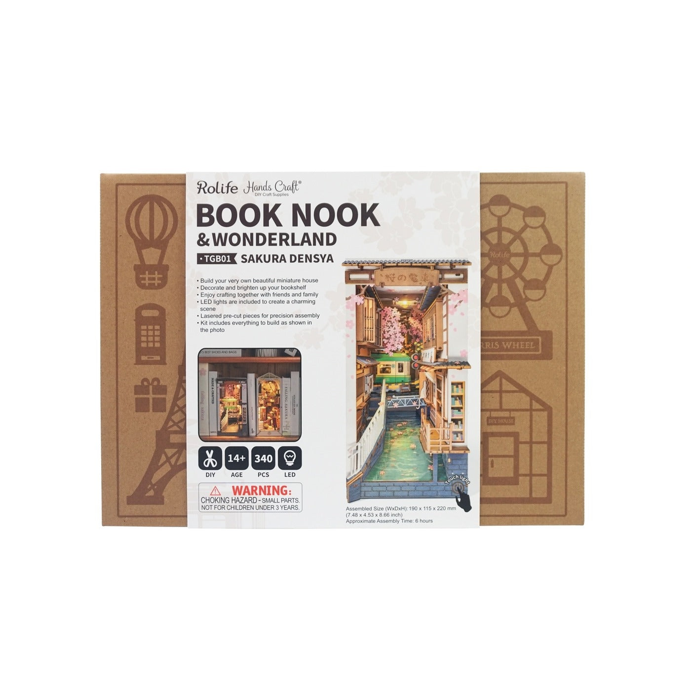 DIY Miniature House Book Nook Kit - Sakura Densya