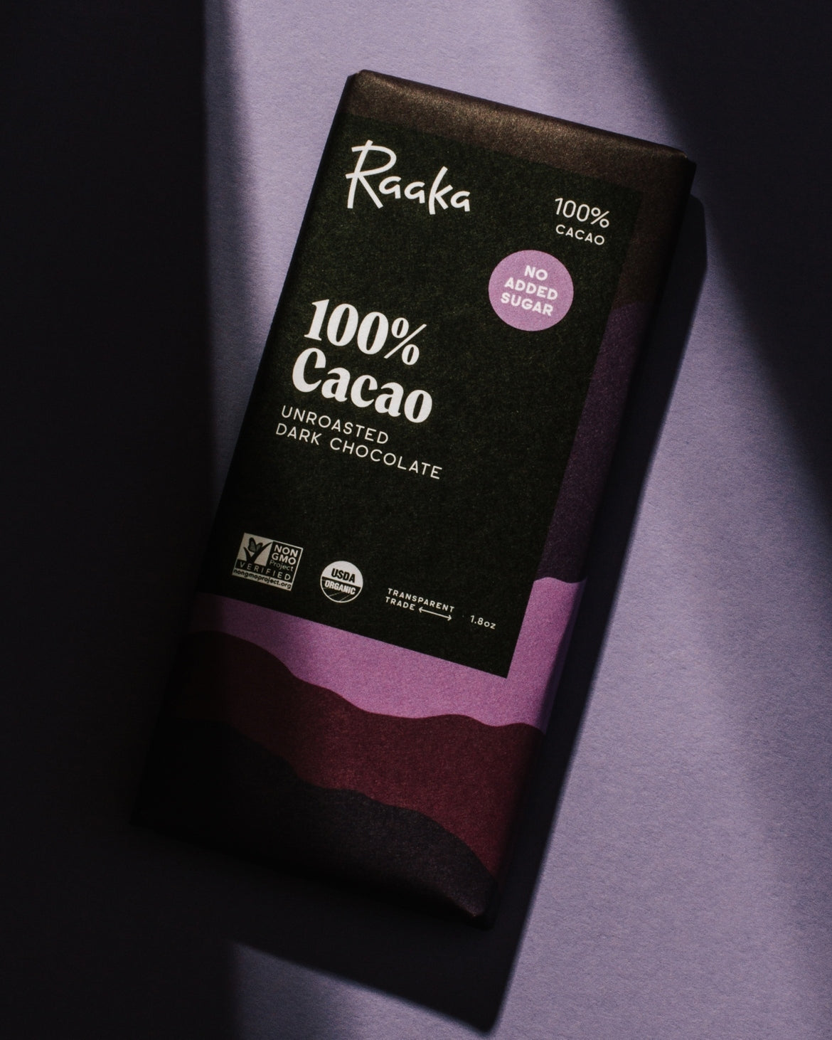 Raaka Chocolate 100% Cacao (No Added Sugar) Chocolate Bar