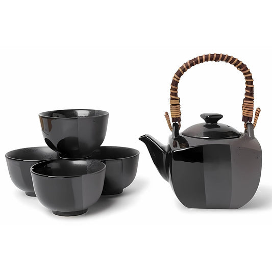 Black Ombre Square Tea Set of 5