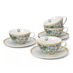 Morris Garden Porcelain Teacup & Saucer Set – 8 Piece Set