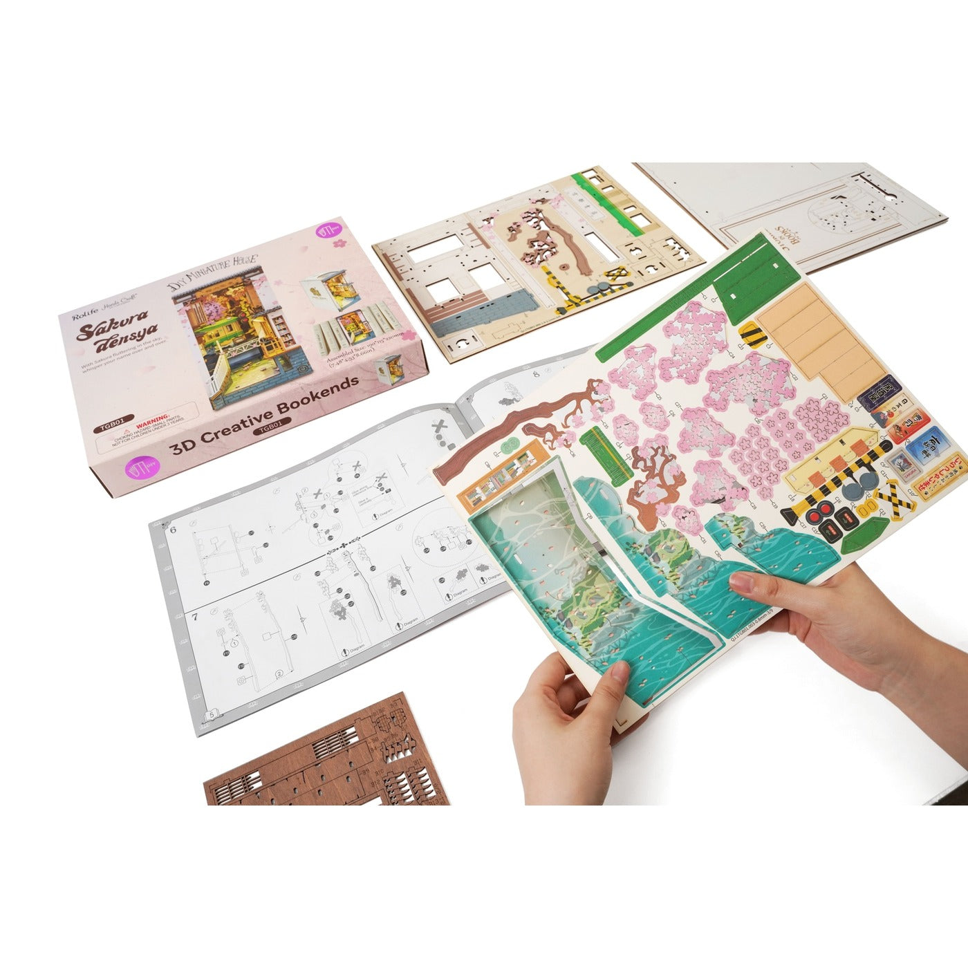 DIY Miniature House Book Nook Kit - Sakura Densya
