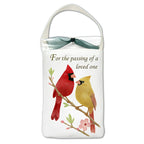Cotton cardinal memorial tote with sympathy message
